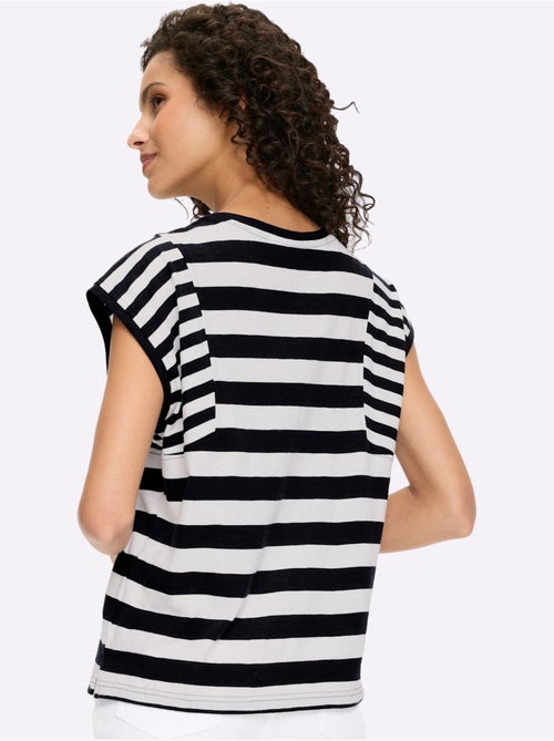 T-shirt à Rayures Pur Coton - Taille Standard - Helline - Kiabi T-shirt à Rayures Pur Coton - Taille Standard - Helline - Kiabi