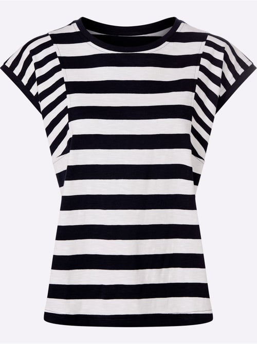 T-shirt à Rayures Pur Coton - Taille Standard - Helline - Kiabi T-shirt à Rayures Pur Coton - Taille Standard - Helline - Kiabi