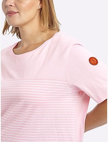 T-shirt à Rayures Sportives - Taille Standard - Sheego