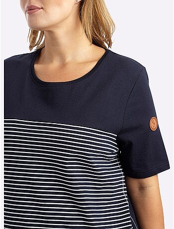 T-shirt à rayures sportives - taille standard - sheego