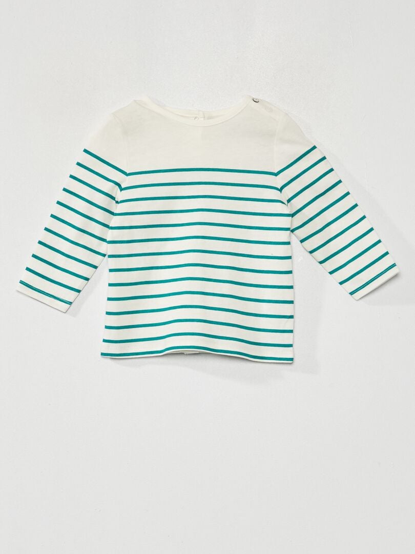 Tissu à rayures - vert et blanc