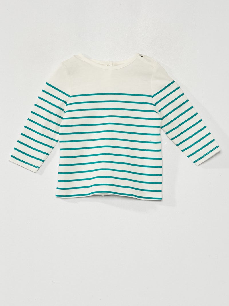 T-shirt à rayures Vert - Kiabi