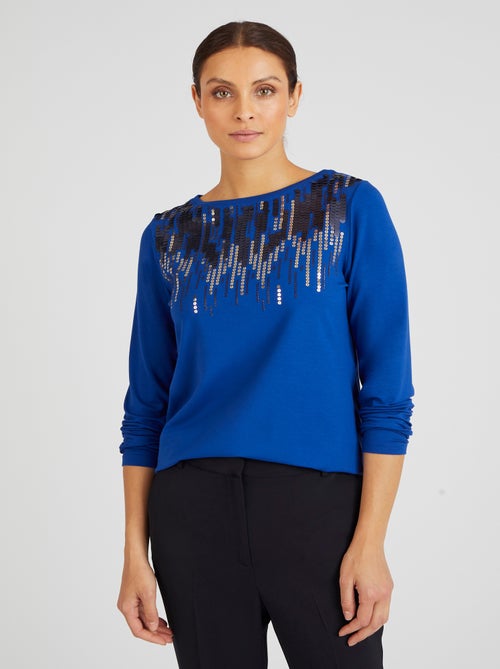T-shirt à sequins - Damart - Kiabi