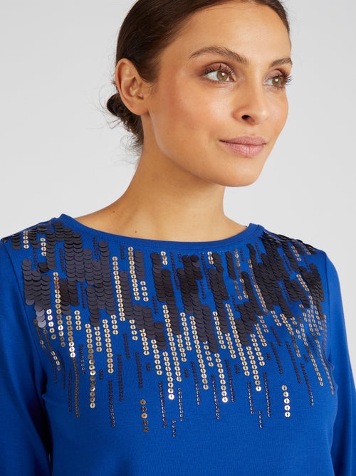 T-shirt à sequins - Damart - Kiabi
