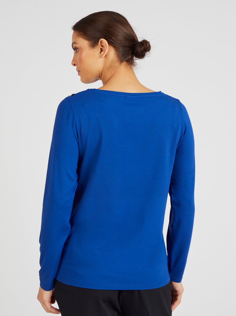 T-shirt à sequins - Damart Bleu - Kiabi