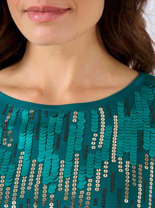 T-shirt à sequins - Damart - Kiabi