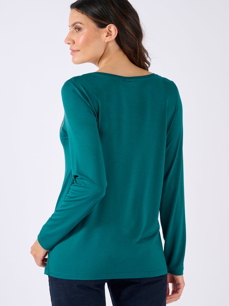 T-shirt à sequins - Damart Vert - Kiabi