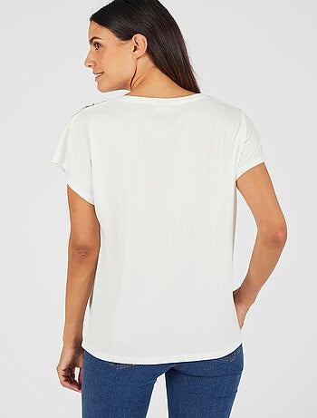 T-shirt à sequins motif végétal - Damart