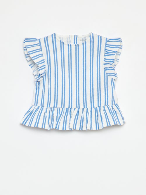 T-shirt à volants avec imprimé - Kiabi