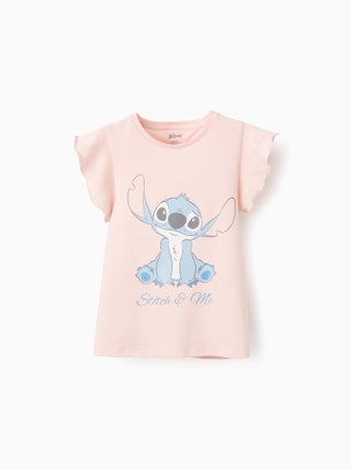 T-shirt à Volants en Coton Lilo et Stitch