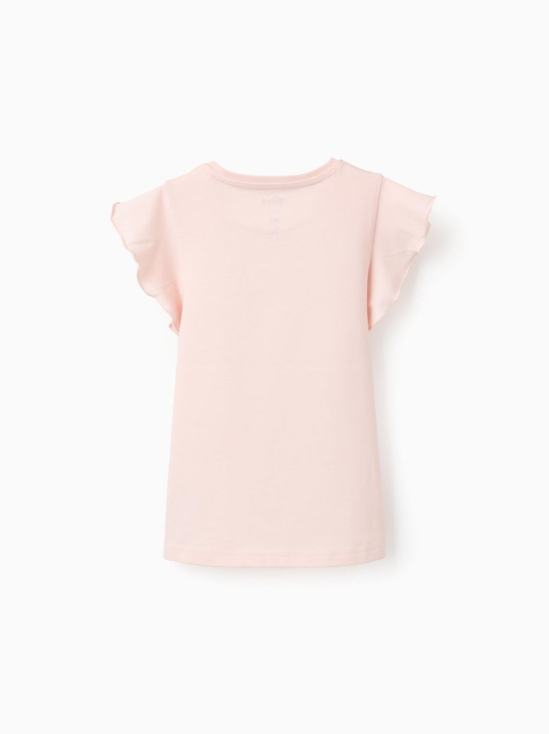 T-shirt à Volants en Coton Lilo et Stitch Rose clair - Kiabi