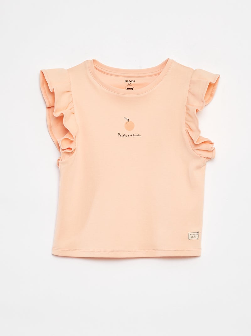 T-shirt à volants ORANGE - Kiabi