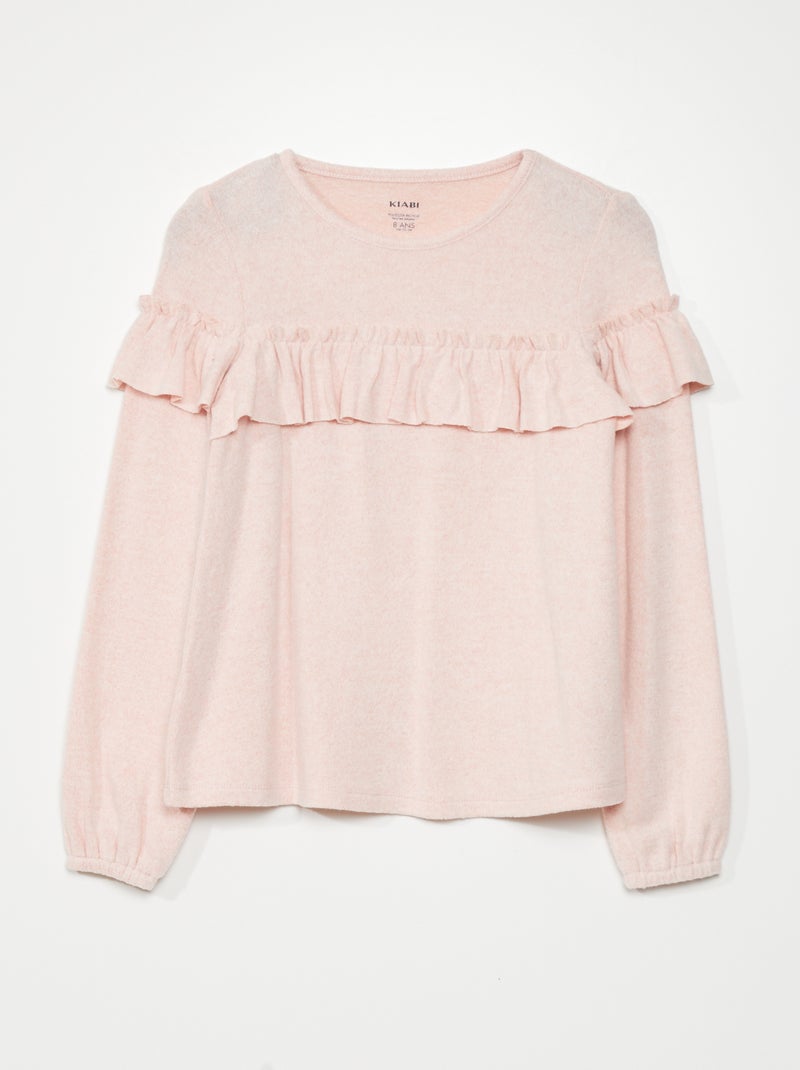T-shirt à volants rose - Kiabi