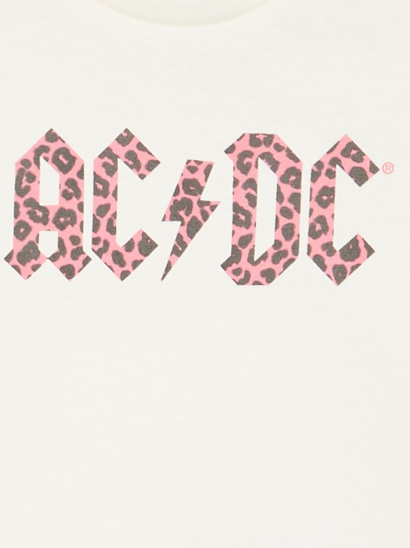 T-shirt 'AC DC' à manches courtes Blanc - Kiabi