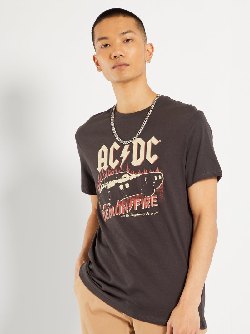 T-shirt 'AC-DC' gris foncé - Kiabi