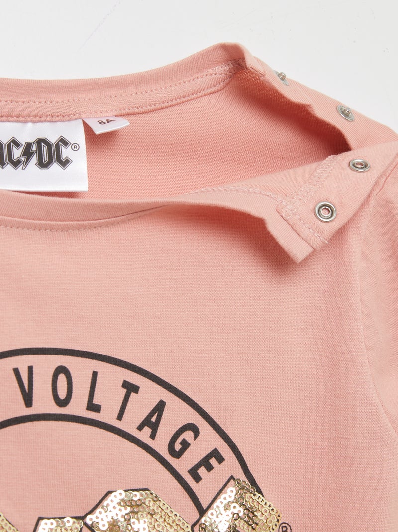T-shirt 'ACDC' - collection facile à enfiler Rose - Kiabi