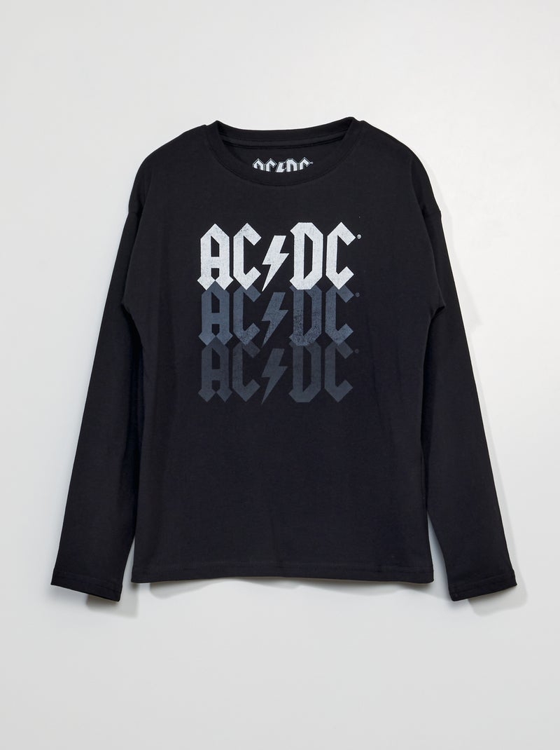 T-shirt 'AC/DC' à manches longues noir - Kiabi