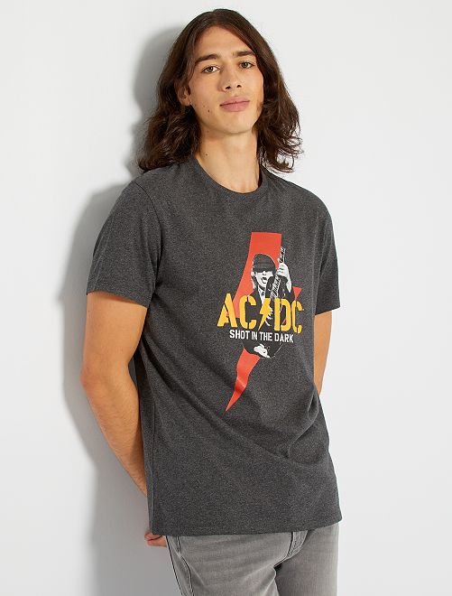 T-shirt 'AC/DC'                             anthracite chiné 
