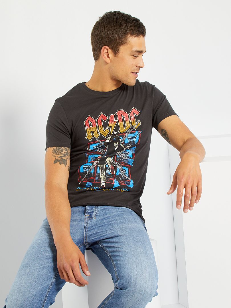 T-Shirt AC/DC Highway To Hell Tour - 100% Coton, Taille L, Noir