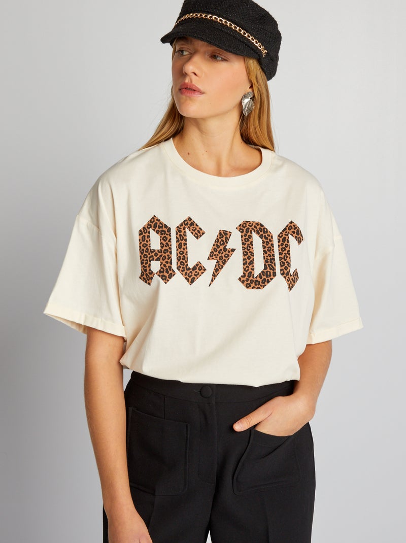 T-shirt 'AC/DC' Beige - Kiabi
