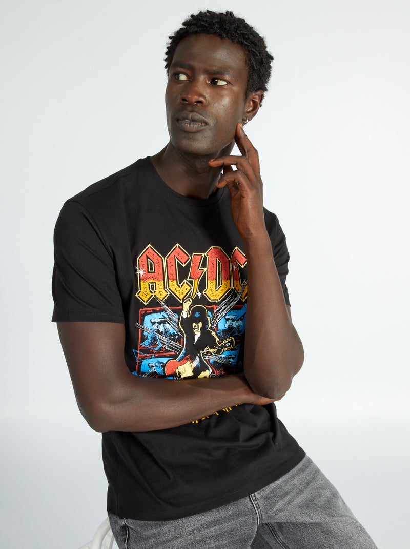 T-shirt 'AC/DC' en jersey noir - Kiabi