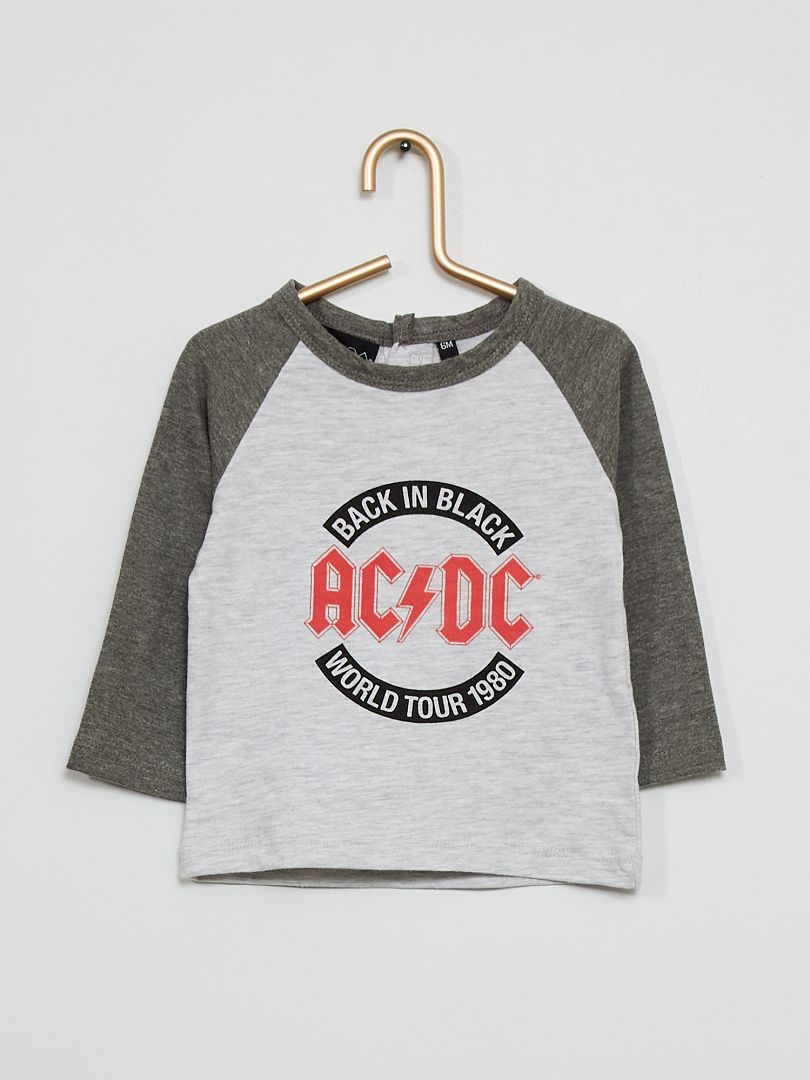 T-shirt 'ACDC' gris chiné - Kiabi