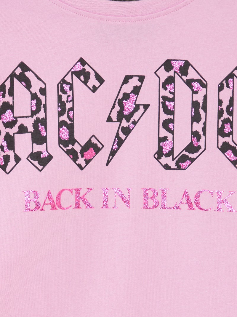 T-shirt AC/DC manches courtes VIOLET - Kiabi