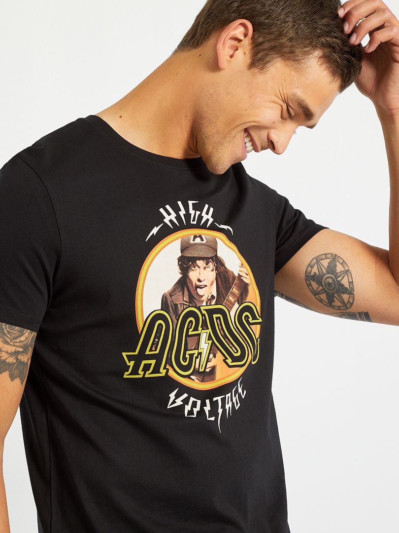 T-shirt 'AC/DC' noir - Kiabi