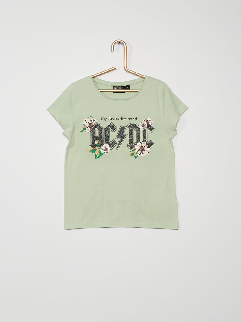 T-shirt 'AC/DC' vert - Kiabi