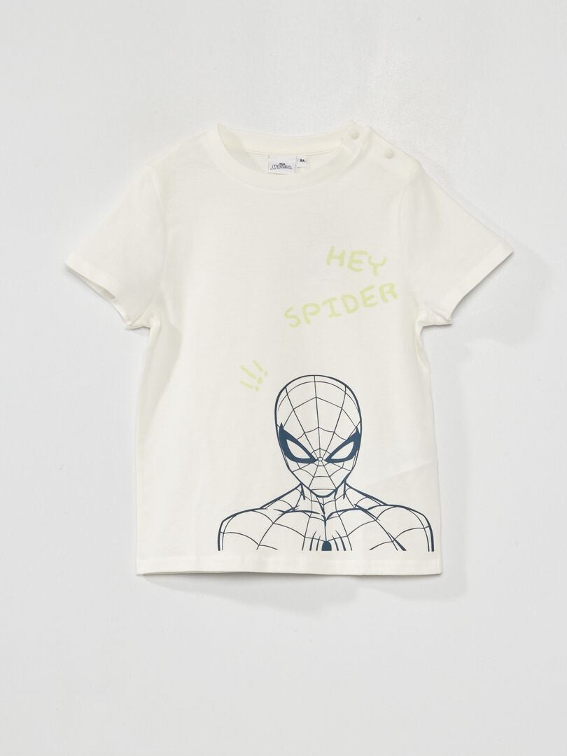T-shirt adaptatif en jersey 'Spiderman' Blanc - Kiabi