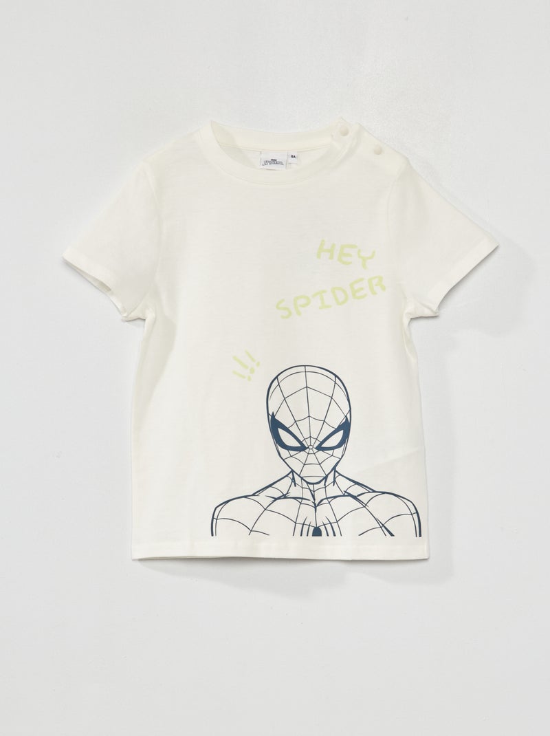 T-shirt adaptatif en jersey 'Spiderman' Blanc - Kiabi