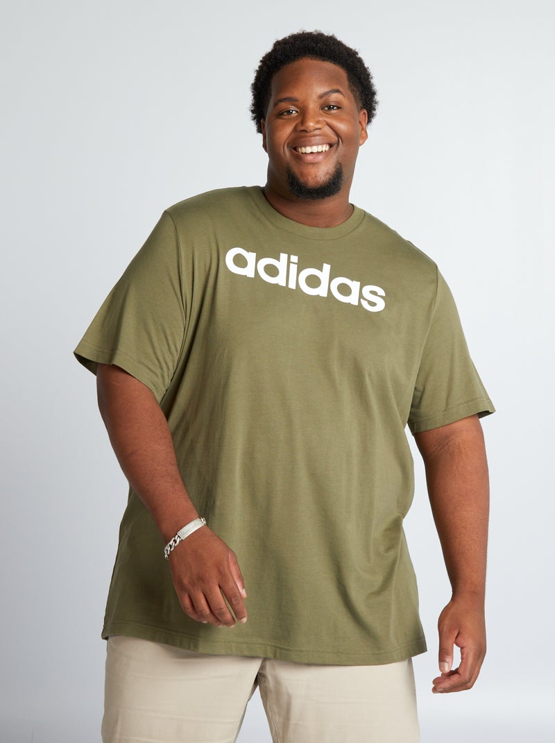 T-shirt 'adidas' à col rond Kaki - Kiabi