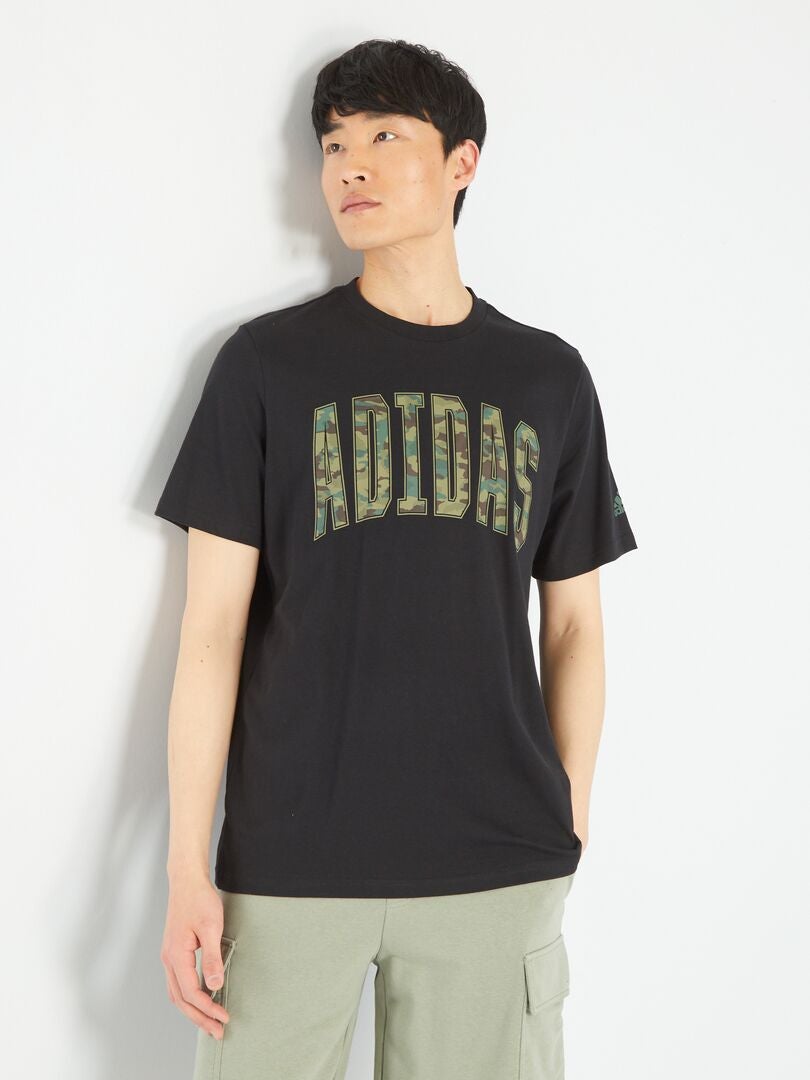T-shirt 'adidas' à col rond noir - Kiabi