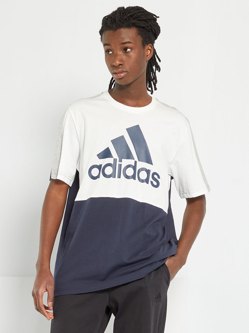 T-shirt 'adidas' color bloc blanc - Kiabi