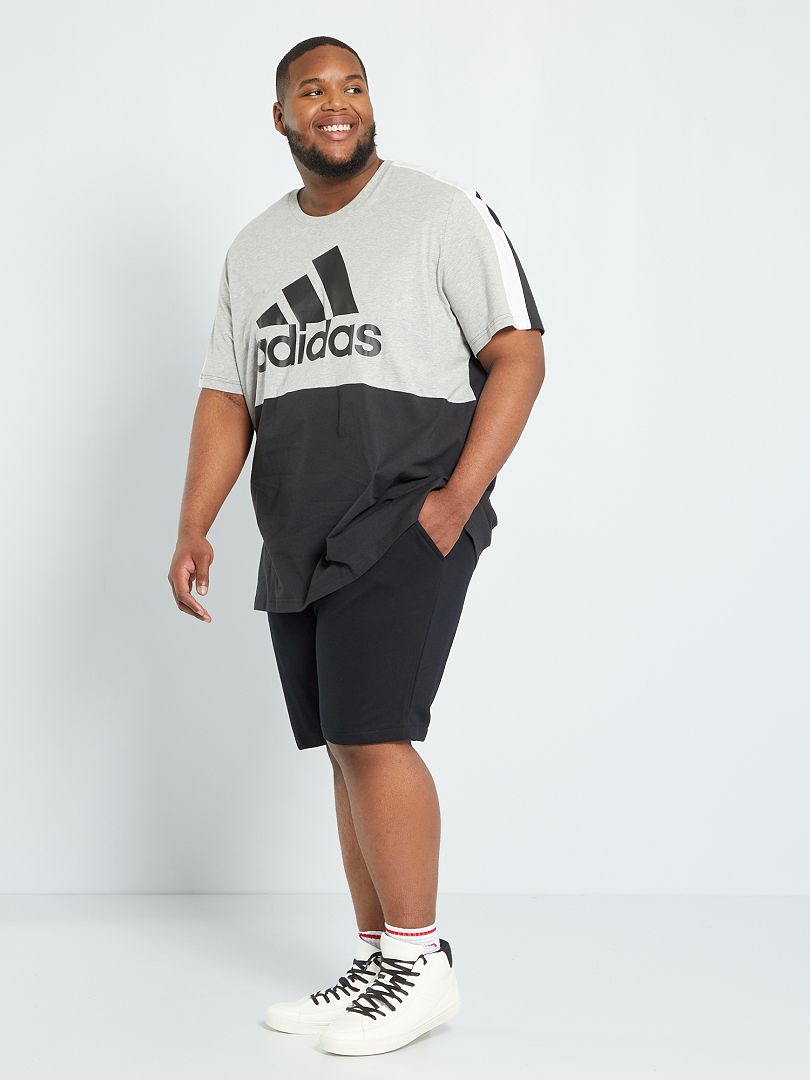 T-shirt 'adidas' color-block gris/blanc/noir - Kiabi