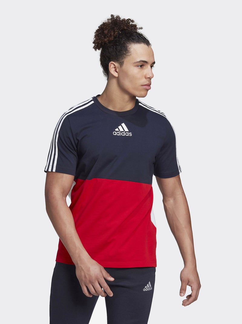T-shirt 'adidas' colorblock Marine/Rouge - Kiabi