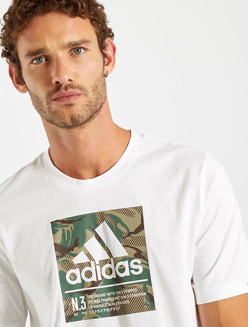 T-shirt 'adidas' logo camouflage                             blanc 

