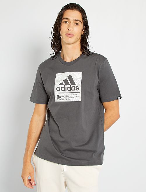 T-shirt 'adidas' logo camouflage                             gris foncé 
