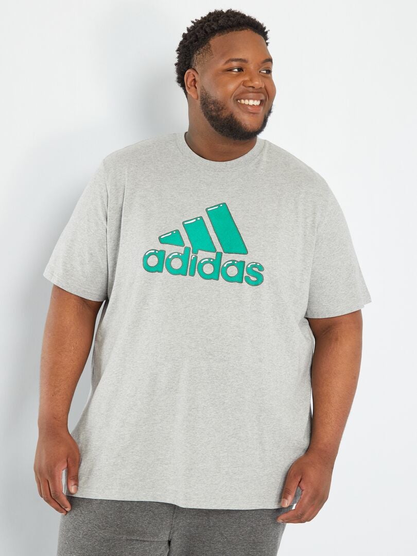 T-shirt 'adidas' manches courtes logo gris - Kiabi