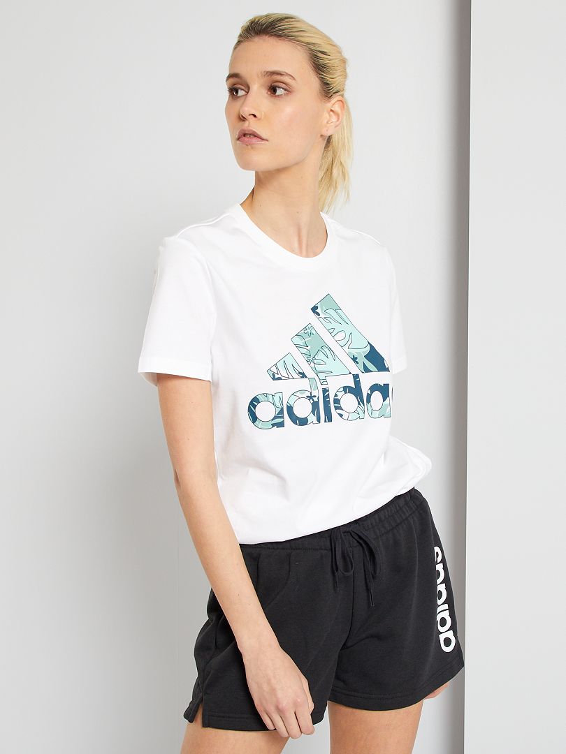 T-shirt 'adidas' motif exotique blanc - Kiabi
