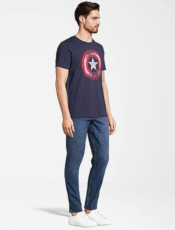 BOSS - T-shirt en piqué de coton avec dos de col à tissage jacquard