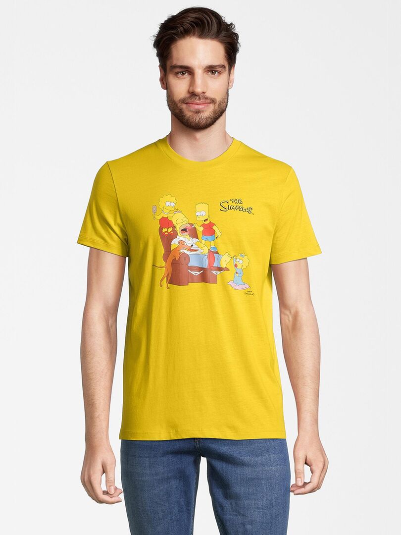 T-shirt adulte The Simpsons - 100% Coton - Jaune - XL Jaune - Kiabi