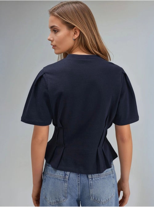 T-shirt ajusté à col rond - Kiabi