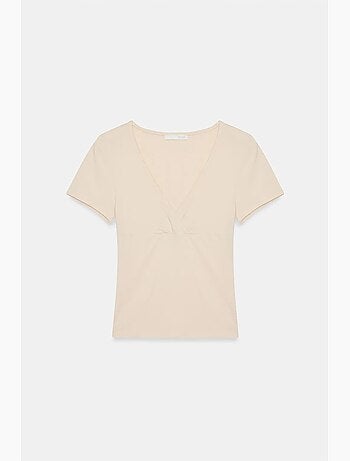 T-shirt ajusté à col v et manches courtes dilvin