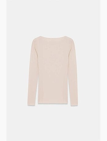 T-shirt ajusté col bateau manches longues dilvin