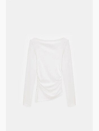 T-shirt ajusté col bateau manches longues dilvin