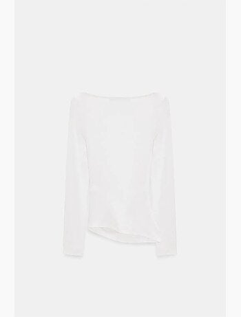 T-shirt ajusté col bateau manches longues dilvin