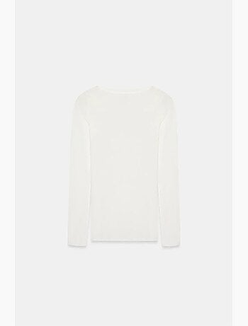 T-shirt ajusté col bateau manches longues dilvin