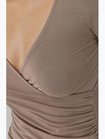 T-shirt ajusté col en v doux manches longues hiccup