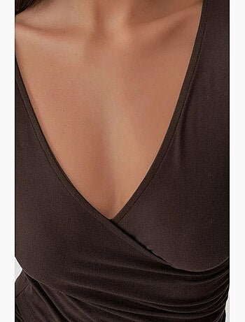 T-shirt ajusté col en v doux manches longues hiccup